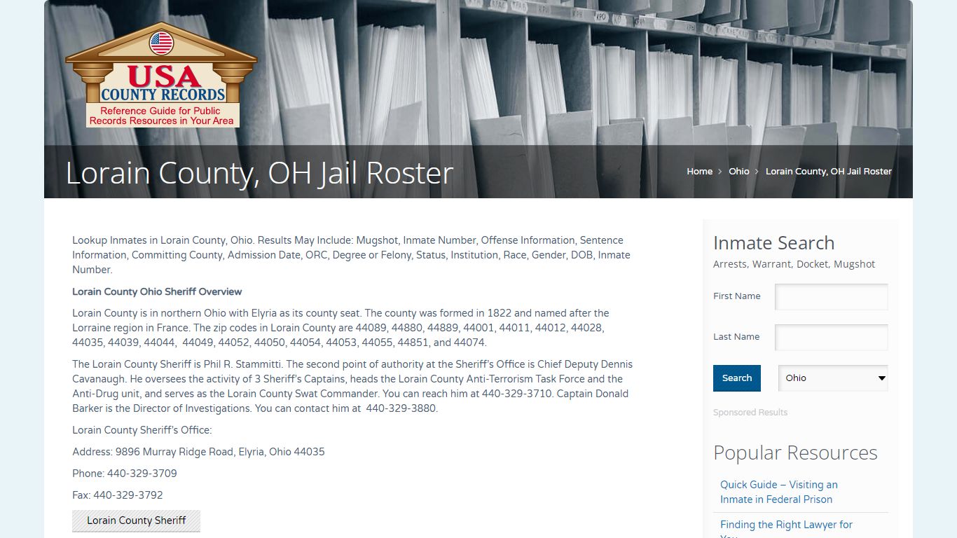 Lorain County, OH Jail Roster | Name Search